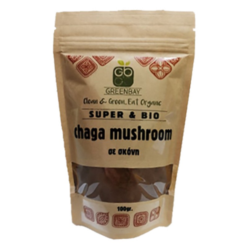 GREEN BAY Chaga Μανιτάρι σε σκόνη (100γρ) Superfoods ,Ξηροί καρποί , αποξηραμένα φρούτα & σπόροι